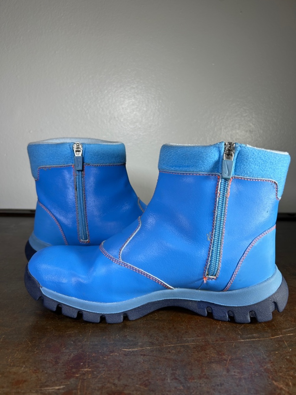 Nike Kids Blue Zip Winter Boots with Silver Swoosh - Picture 14 of 15